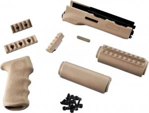 Hogue AK-47/AK-74 Standard Chinese and Russian Conversion Kit, OverMolded Grip and Forend, Desert Tan 74308