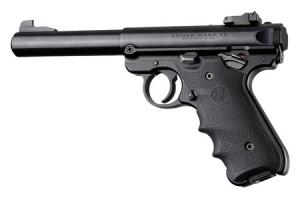 Hogue HOGUE GRIPS RUGER MKIV RUBBER GRIP W/ FINGER GROOVES BLACK