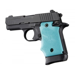 Hogue 98084 Sig P938 Rubber Grip Ambidextrous, with Finger Grooves, Aqua