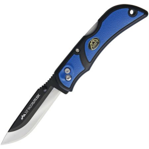Outdoor Edge Knives RLU140 Razor Lite EDC Lockback Satin Finish 420J2 Stainless Blade Knife with Black and Blue Handle