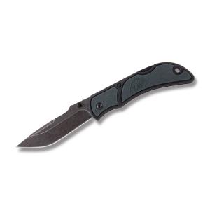 Outdoor Edge Chasm Folding Knife with Black Zytel and Glass Filled Nylon Handle with Black Coated 8Cr13MoV Stainless Steel 3.313" Drop Point Plain Edge Blade Model CHY-33