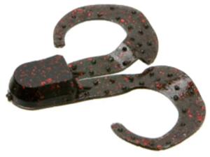 Zoom Swimmin Chunk Jig Trailer, 10 Pack, 3in, Black Red Glitter, 043001X