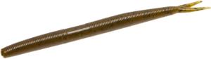 Zoom Fluke Stick Bait, 10 Pack, 6 1/4in, Green Pumpkin, 125025