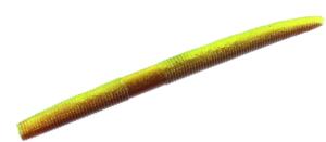 Zoom Zlinky Trick Worm, 10 Pack, 5in, Motoroil/Chartreuse, 138006