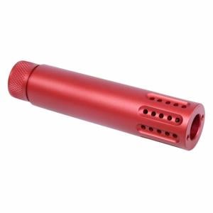 Guntec USA AR .308 Slip Over Barrel Shroud w/Multi Port Muzzle Brake, Red, 1326-MB-P-308-RED
