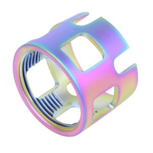 Guntec USA AR-15 Extreme Duty Wide Castle Nut For Car/M4 Buffer Tube, Matte Rainbow Pvd Coated, CASTLE-EXD-M-RPVD