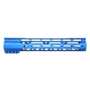 Guntec USA AIR-LOK Series M-LOK Compression Gen 2 Free Floating Handguard w/Monolithic Top Rail, 12in, Blue, GT-12ALC-G2-BLUE