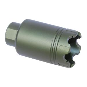 Guntec USA AR-15 Micro Trident Flash Can w/ Glass Breaker, 5.56/.223/9mm, 1/2x28, Anodized Green, MCONE-FH-S-C-GREEN