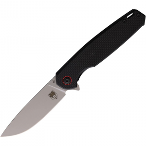 Cobratec TLNBK Talon Satin D2 Carbon Steel Drop Point Linerlock Knife Black G10 Handles