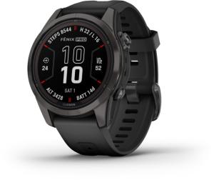Garmin Fenix 7X ProSapphire Solar Edition Titanium with Fog Gray/Ember Orange Band Watch, 010-02778-14