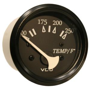 VDO Allentare Black 250F Water Temperature Gauge - Use w/Marine 450-29 Ohm Sender - 12V - Black Bezel, 310-11801