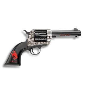 Pietta PFI357PR434BP 1873 Great Western II Pendleton Round?Up 357 Mag 6 Shot 4.75" Blued Engraved Barrel & Cylinder, Ultra Black Engraved Grip, Exposed Hammer
