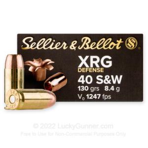 Sellier & Bellot XRG Defense .40 S&W Ammunition 25 Rounds Copper HP 130 Grain