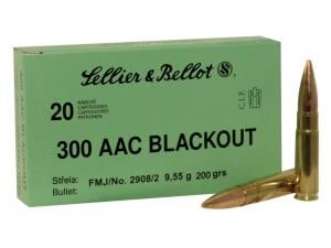 Sellier & Bellot .300 AAC Blackout FMJ Subsonic 200GR 20rds 300 AAC Blackout/Whisper (7.62x35mm)