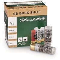 Sellier &amp;amp; Bellot Buckshot, 12 Gauge, 2 3/4&amp;quot; Shells, 00 Buckshot, 9 Pellet, 25 Rounds