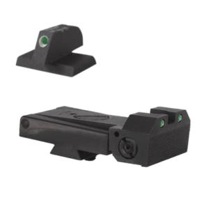Kensight Ruger SR1911 Adjustable Flat Base Tritium Night Sight Set, Beveled Blade, W/ 0.200in Tall, Black, 962263