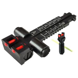 Kensight Soviet, AKM, AK47 Fiber Optic Rifle Sight Set, Large Diameter 1.5mm Red Fiber Optic Rod, Black, 960983