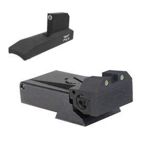 Kensight Ruger MKII, MKIII & MKIV Adjustable Target Rear Tritium Night Sight Set, Beveled Blade, w/Target Front Night Sight and Arctic White Outlines, Black, 960995