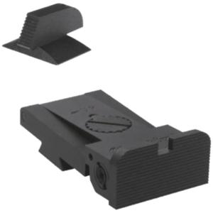 Kensight Bomar BMCS Rounded Blade, Adjustable Target 1911 Rear Sight w/ 0.200in Tall, Serrated 1911 Front Sight, Contoured Profile, Black, 970003