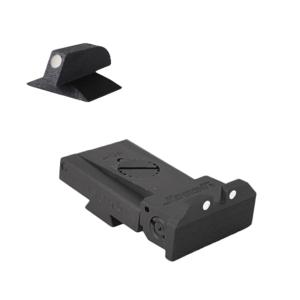 Kensight Kimber Adjustable White Dot 1911 Rear Sight, Beveled Blade 860-066 W/ 0.200in Tall White Dot Contoured Base front, Black, 970066