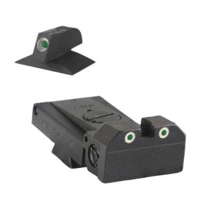 Kensight LPA TRT Tritium Adjustable Rear Night Sight, w/Arctic White Outlines, Serrated, Beveled Blade, w/ 0.200in Tall, Contoured Profile, Black, 970255