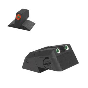 Kensight DAS Adjustable Rear 1911 Tritium Sight, Serrated Blade, Fits NOVAK Style Dovetail w/ 0.230in Tall Lumi Orange Tritium contoured Front Sight, Black, 980636