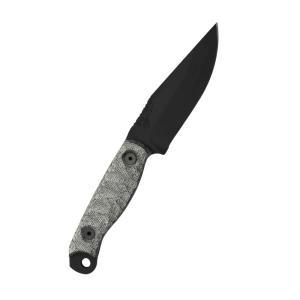 Half Face Blades Crow Scalper Fixed Blade Knife Gray Micarta (4" Black Cerakote)