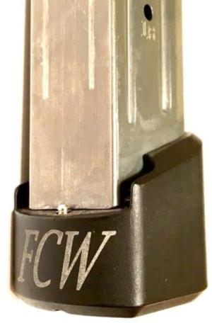 FCW American Magazine Extension w/Spring, 9mm, 5 Rounds, Black, 15692-5RD