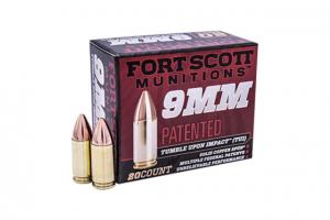 Fort Scott Munitions 9MM 115 Grain Centerfire Pistol Ammunition, 20 Rounds, 9MM-115-SCV