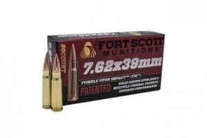 Fort Scott Munitions 7.62x39mm 117Grain Centerfire Rifle Ammunition, 20 Rounds, 762X39-117-SCV