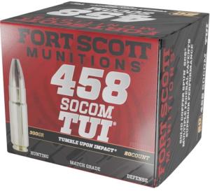 Fort Scott Munitions 459 Socom 300gr CNC Machined Copper Brass Rifle Ammo, 20 Rounds, 458-300-SCV2