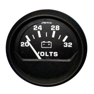 Faria Beede Instruments 2 Voltmeter 20-30V - Euro Black, 12860