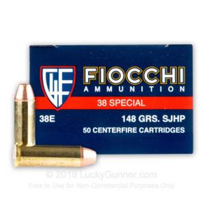 38 Special - 148 gr SJHP - Fiocchi - 50 Rounds