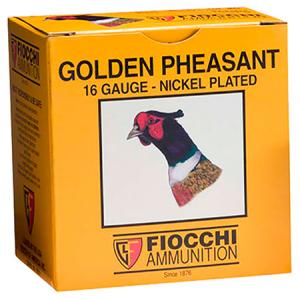 Fiocchi 16GP5 Golden Pheasant Nickel-Plated 16 Ga 2.75" 1-1/8 oz 5 Shot 25 Bx/ 10Cs