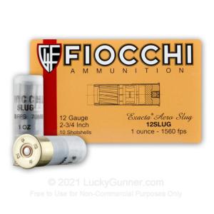 12 ga - 2-3/4" 1 oz Rifled Slug - Fiocchi - 250 Rounds
