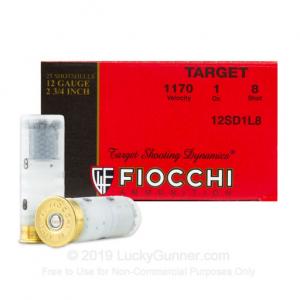 12 Gauge - 2-3/4" #8 - Fiocchi Shooting Dynamics - 250 Rounds