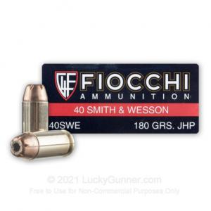 40 S&W - 180 gr JHP - Fiocchi - 1000 Rounds