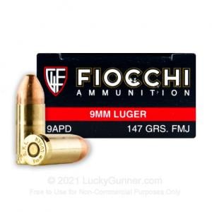 9mm 147gr FMJ - Fiocchi - 1000 Rounds