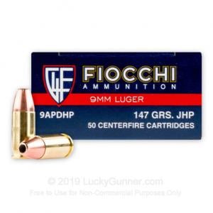 9mm - 147 Grain JHP - Fiocchi - 1000 Rounds