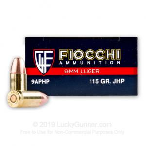 9mm - 115 Grain JHP - Fiocchi - 1000 Rounds