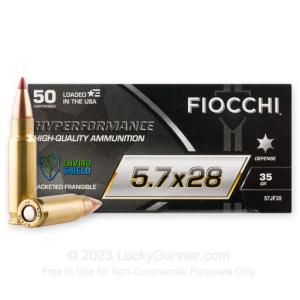 5.7x28mm - 35 Grain Jacketed Frangible - Fiocchi - 500 Rounds