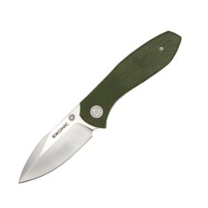 Eikonic Kasador Folding Knives, 2.7in, D2 Steel w/ Rockwell Hardness of 59-60, Micarta Handle, Satin/Brown, 331SBR