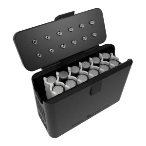 RADCAD East Brooklyn Labs Battery Charger and Caddy for AA Rechargeable Batteries in Black
