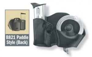 Gould & Goodrich B821 Cuff/Magazine Pouch, Black, Left Hand - Beretta 83/85, Kahr Micro MK9