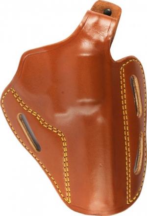 Gould & Goodrich Three Slot Pancake Holster, Chestnut Brown, Right Hand - Ruger 4in BBL & Similar