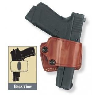 Gould & Goodrich 801 Yaqui Slide Holster, Chestnut, Left Hand - .22, .380 Pistols 3-4in BBL