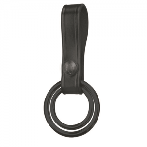 GOULD AND GOODRICH -LEATHER DOUBLE RING FLASHLIGHT OR BATON HOLDER - Basket Weave
