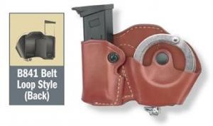 Gould & Goodrich 841-4 Cuff/Mag Case w/Belt Loops, Chestnut Brown, Right Hand - For Glock 17/19 & Similar
