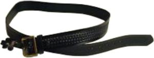 Gould & Goodrich Pants Belt, Brass Buckle, Size 60, Black Weave, K52-60WBR