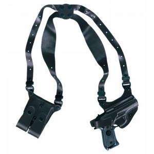 Gould & Goodrich Shoulder Holster w/Double Mag Pouch, Black, Left Hand - For Glock 20/21/29/30/36